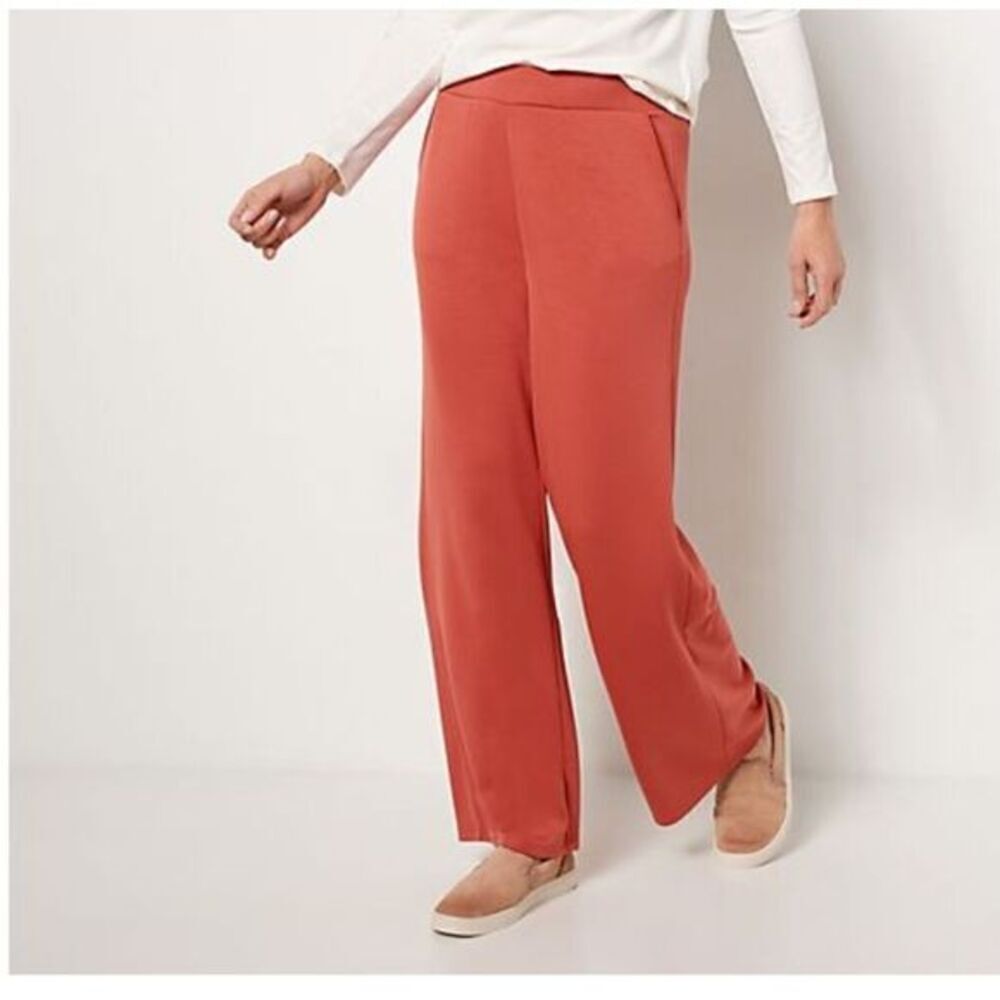 NWT Modern Soul Women’s Clay Red Knit Straight Leg Pull On Pants - Size XL